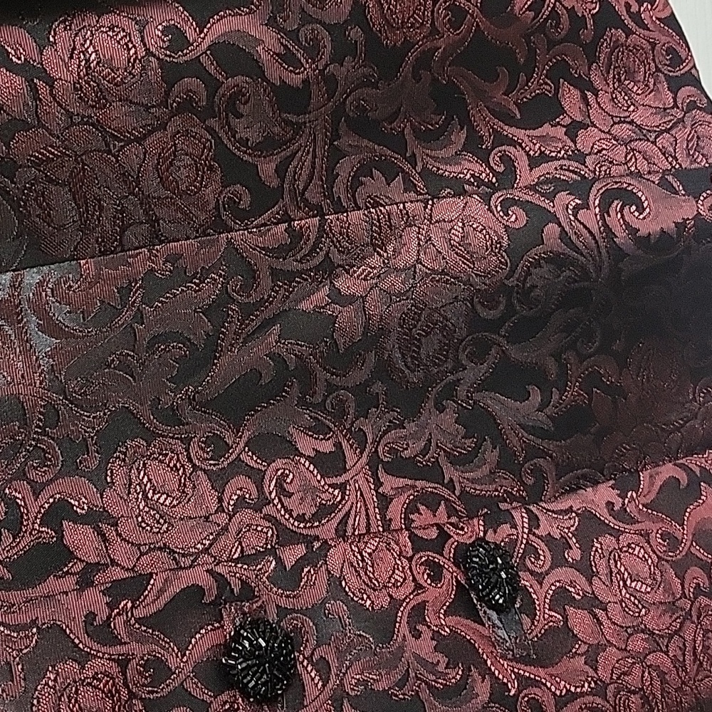 Vintage Metallic Acetate Brocade Floral Paisley Chunky Sequin Button Jacket - Picture 3 of 9